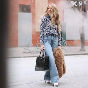 Equipment black and white heart blouse